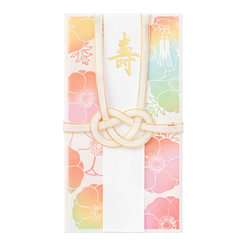 ミドリ 金封 結婚祝 華色透かし アネモネ柄 1枚入（中袋付）