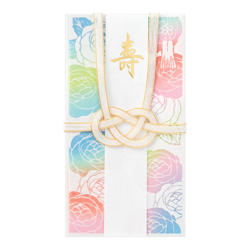 ミドリ 金封 結婚祝 華色透かし バラ柄 1枚入（中袋付）