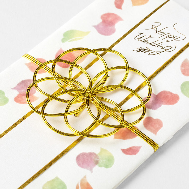 ミドリ 金封 結婚祝 透かし 花びら柄 1枚入（中袋付）