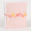 ミドリ カラー色紙 二つ折り リボン付ハート柄 1枚