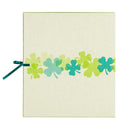 ミドリ カラー色紙 二つ折り リボン付クローバー柄 1枚