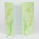 ミドリ カラー色紙 両開き リボン付クローバー柄 1枚