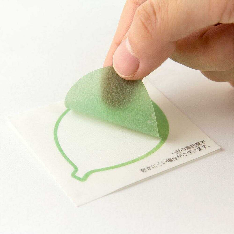 ミドリ カラー色紙 寄せ書きシール付 半透明 葉っぱ柄 1枚