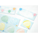 ミドリ カラー色紙 寄せ書きシール付 気球柄 1枚