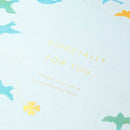 ミドリ カラー色紙 三つ折り リボン 鳥柄 1枚