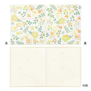 ミドリ カラー色紙 寄せ書きシール付 半透明 二つ折り 花柄 黄色 1枚