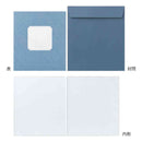 ミドリ カラー色紙 二つ折り シール・封筒付 半透明 紺 1個