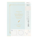 ミドリ カラー色紙＜A4＞ シール付 二つ折り 本型 水色 1個