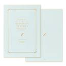 ミドリ カラー色紙＜A4＞ シール付 二つ折り 本型 水色 1個