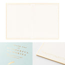 ミドリ カラー色紙＜A4＞ シール付 二つ折り 本型 水色 1個