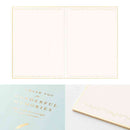 ミドリ カラー色紙＜A4＞ シール付 二つ折り 本型 水色 1個