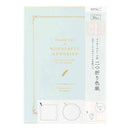 ミドリ カラー色紙＜A4＞ シール付 二つ折り 本型 水色 1個