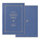 ミドリ カラー色紙＜A4＞ シール付 二つ折り 本型 紺 1個