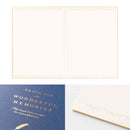 ミドリ カラー色紙＜A4＞ シール付 二つ折り 本型 紺 1個