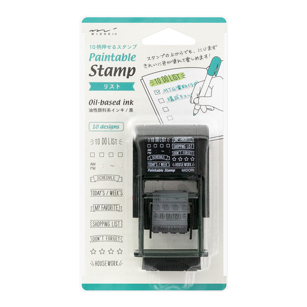 ミドリ スタンプ 回転印 リスト柄 1個