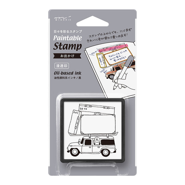 ミドリ スタンプ 浸透印 お出かけ柄 1個