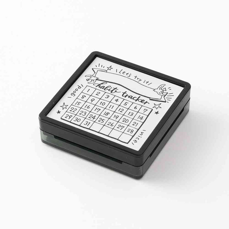 ミドリ スタンプ 浸透印 ハビットトラッカー柄 1個