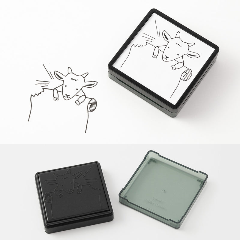 ミドリ スタンプ 浸透印 ヤギ柄 1個
