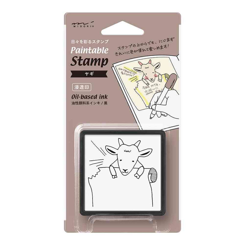 ミドリ スタンプ 浸透印 ヤギ柄 1個