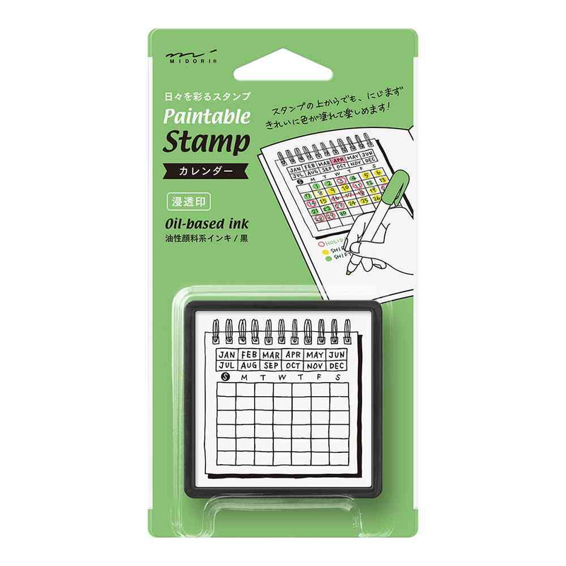 ミドリ スタンプ 浸透印 カレンダー柄 1個