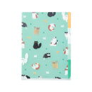 ミドリ 3ポケットクリアホルダー＜A5＞ ネコ柄A 1個