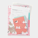 ミドリ 3ポケットクリアホルダー＜A4＞ シマエナガ柄 1個