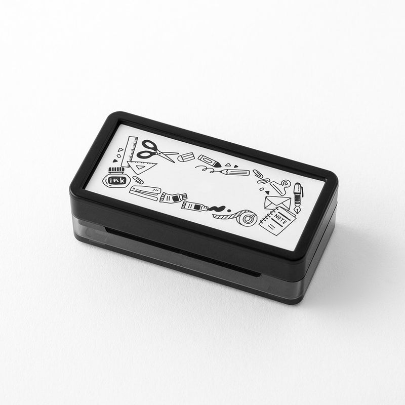 ミドリ スタンプ 浸透印 ハーフ 文具柄 1個