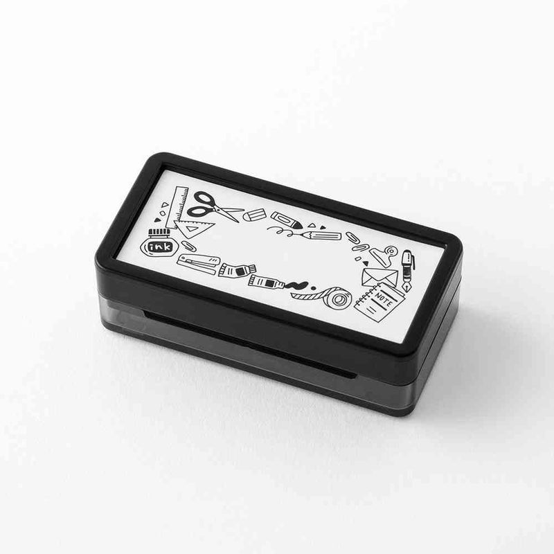 ミドリ スタンプ 浸透印 ハーフ 文具柄 1個