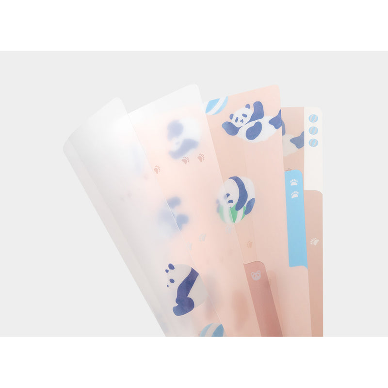 ミドリ 3ポケットクリアホルダー A5 パンダ柄A 1個