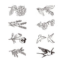 ミドリ スタンプ 回転印 ダイヤル 花とトリ柄 1個