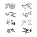 ミドリ スタンプ 回転印 ダイヤル 花とトリ柄 1個