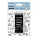 ミドリ スタンプ 回転印 ダイヤル 北欧柄 1個