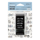 ミドリ スタンプ 回転印 ダイヤル 北欧柄 1個