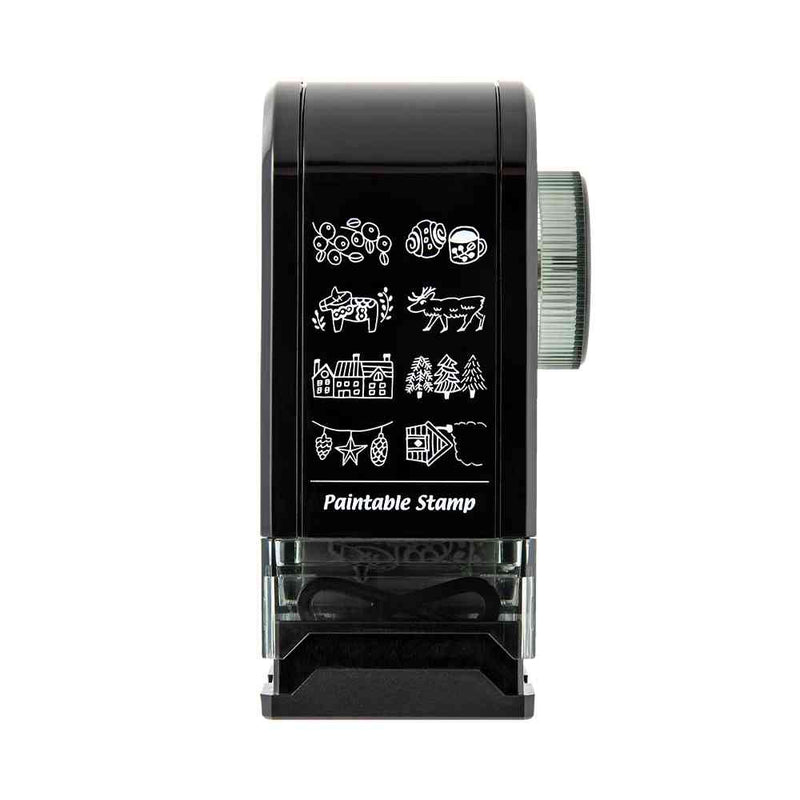 ミドリ スタンプ 回転印 ダイヤル 北欧柄 1個