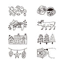 ミドリ スタンプ 回転印 ダイヤル 北欧柄 1個