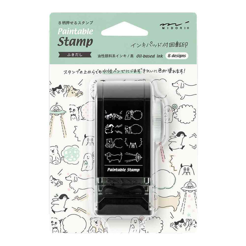 ミドリ スタンプ 回転印 ダイヤル ふきだし柄 1個