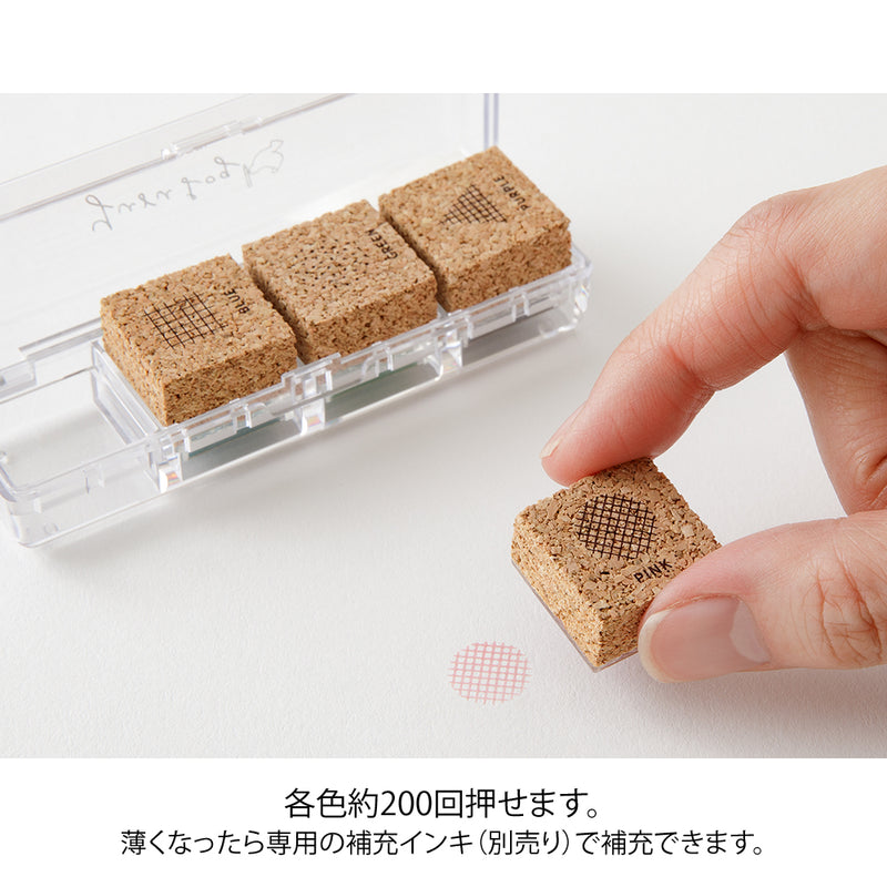 デザインフィル スタンプ 浸透印 ゆるログ 幾何学柄 1個