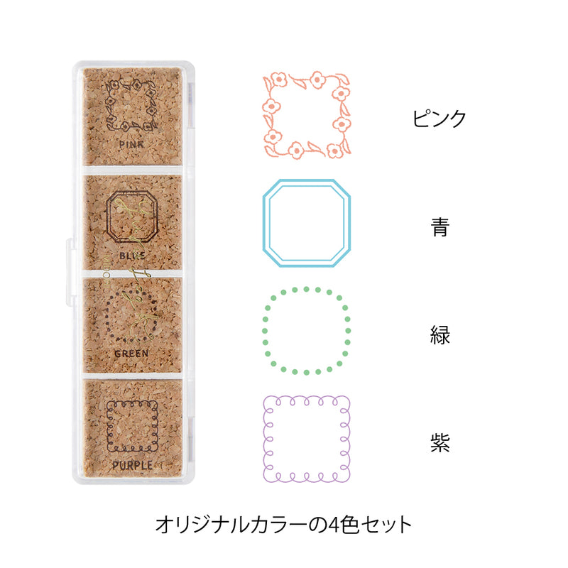デザインフィル スタンプ 浸透印 ゆるログ フレーム柄 1個