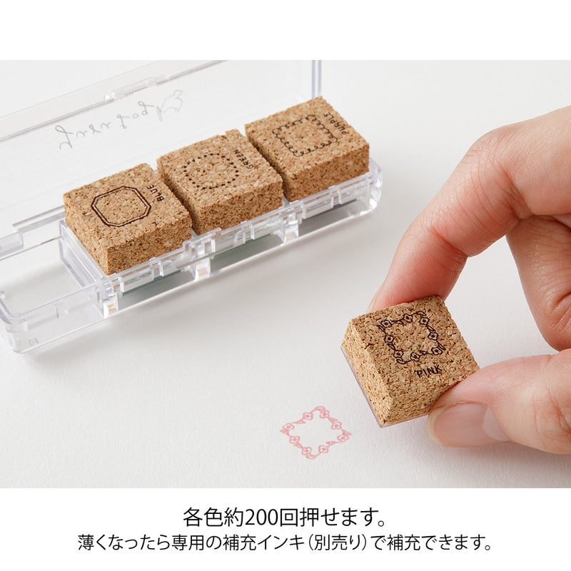 デザインフィル スタンプ 浸透印 ゆるログ フレーム柄 1個