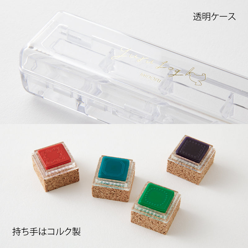 デザインフィル スタンプ 浸透印 ゆるログ フレーム柄 1個