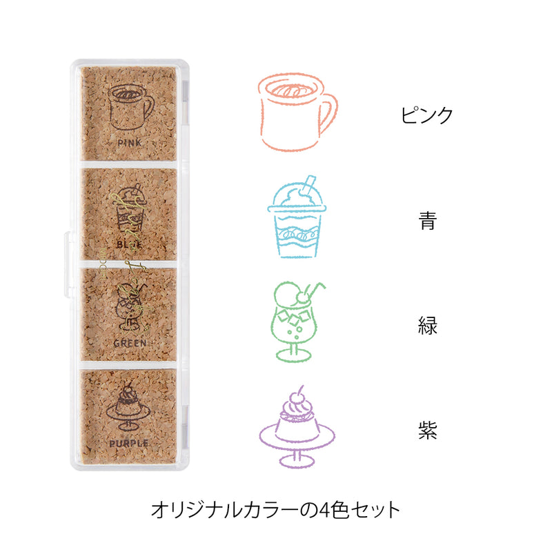 デザインフィル スタンプ 浸透印 ゆるログ カフェ柄 1個