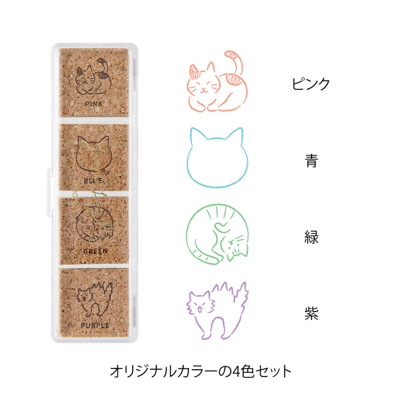 デザインフィル スタンプ 浸透印 ゆるログ ネコ柄 1個