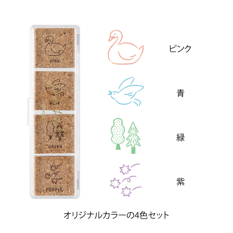 デザインフィル スタンプ 浸透印 ゆるログ 森の風景柄 1個