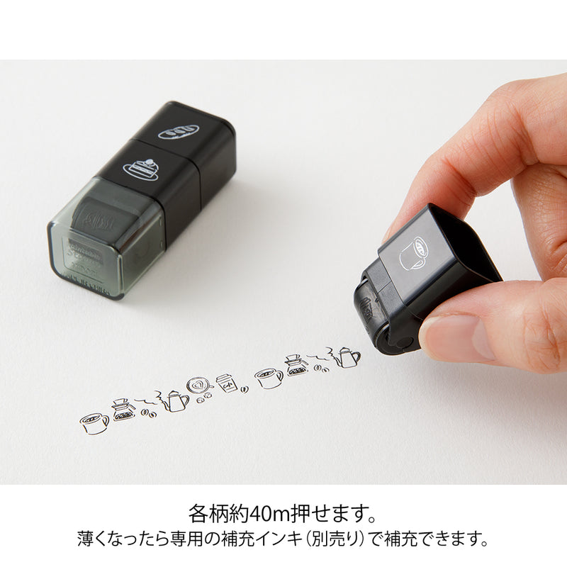 デザインフィル スタンプ ローラー カフェ柄 1個