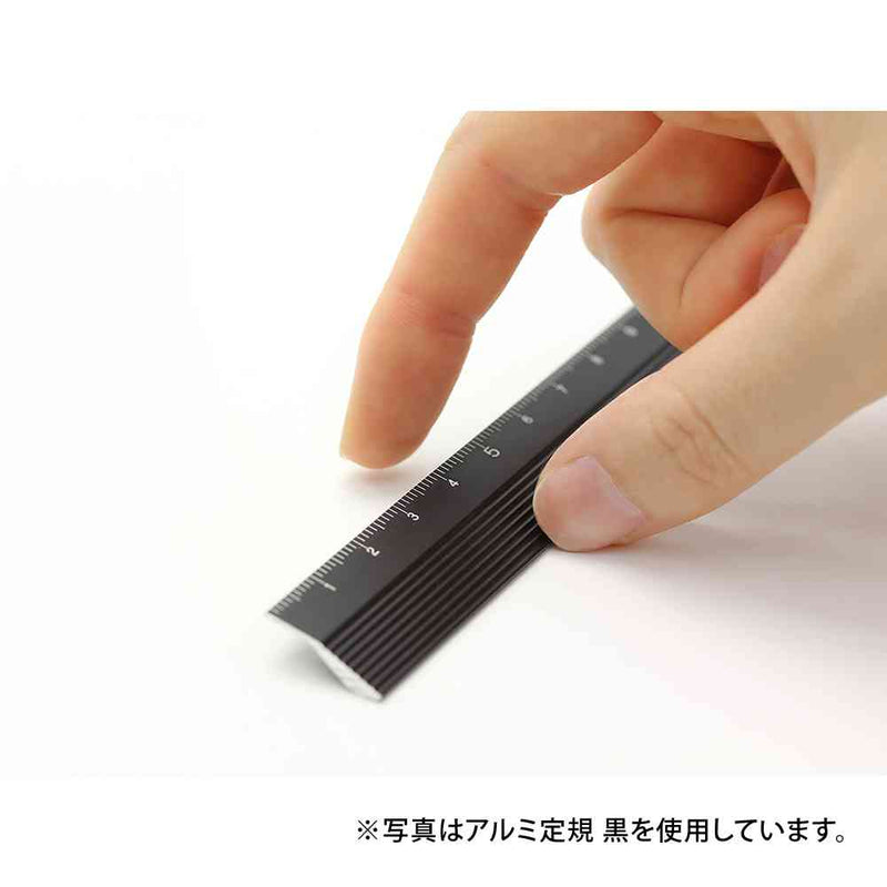 ミドリ アルミ 定規＜15cm＞ シルバー 1個