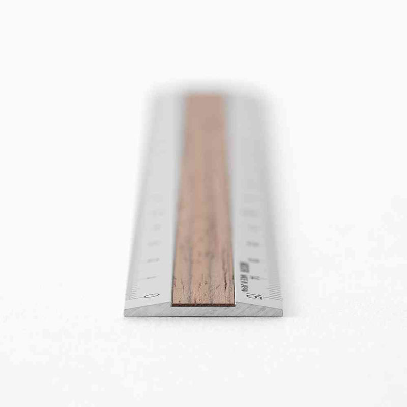 ミドリ アルミ&ウッド定規＜15cm＞ 濃茶A 1個