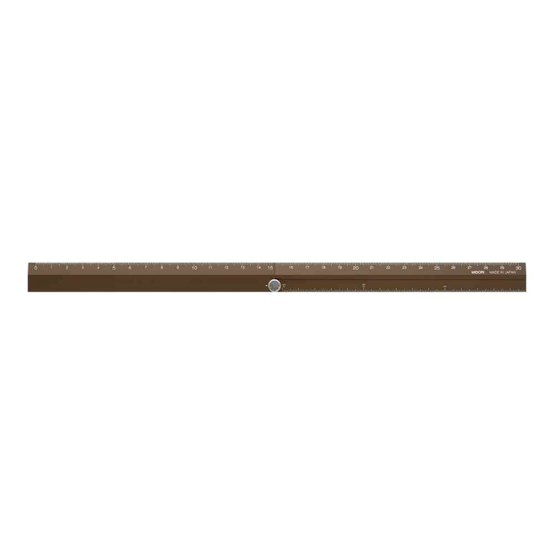 ミドリ アルミ マルチ定規＜30cm＞ 茶 1個