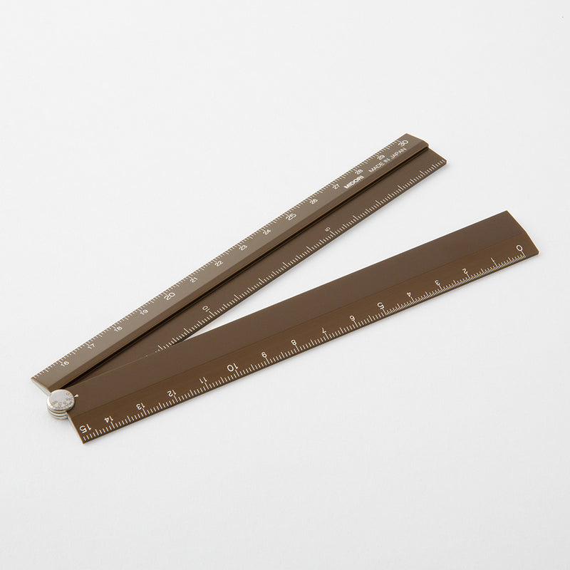 ミドリ アルミ マルチ定規 30cm 茶 1個