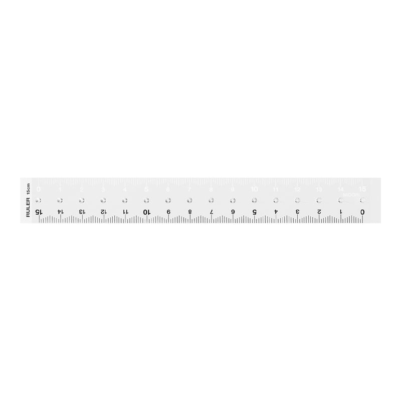 ミドリ 定規 15cm 透明A 1個
