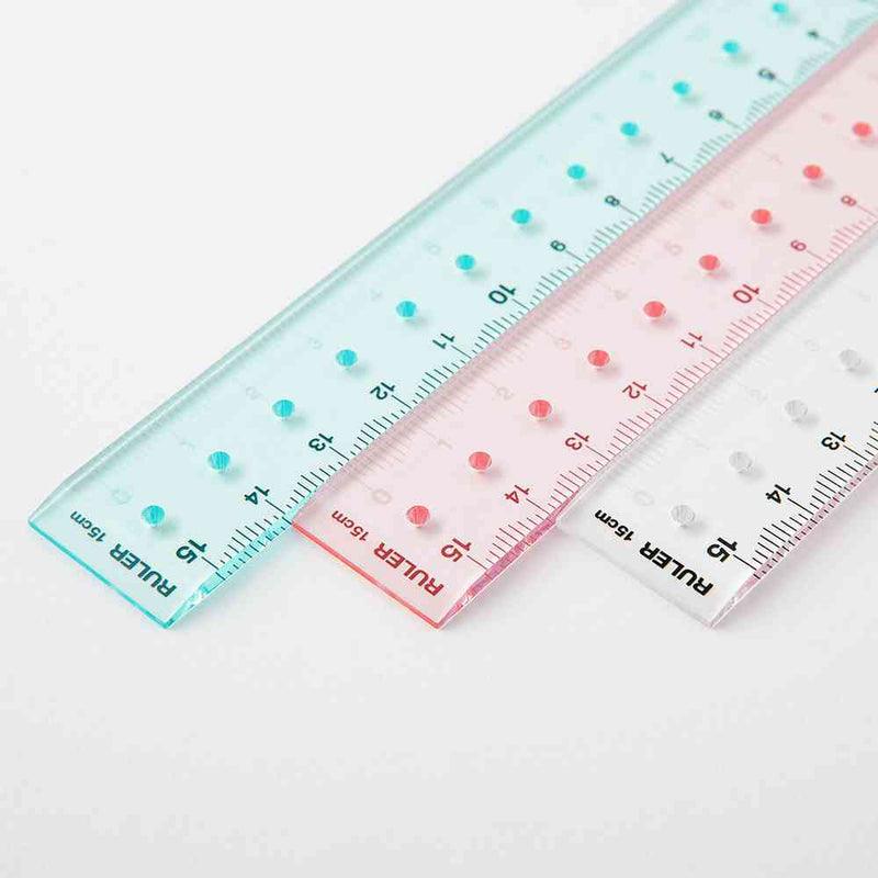 ミドリ 定規＜15cm＞ 透明A 1個